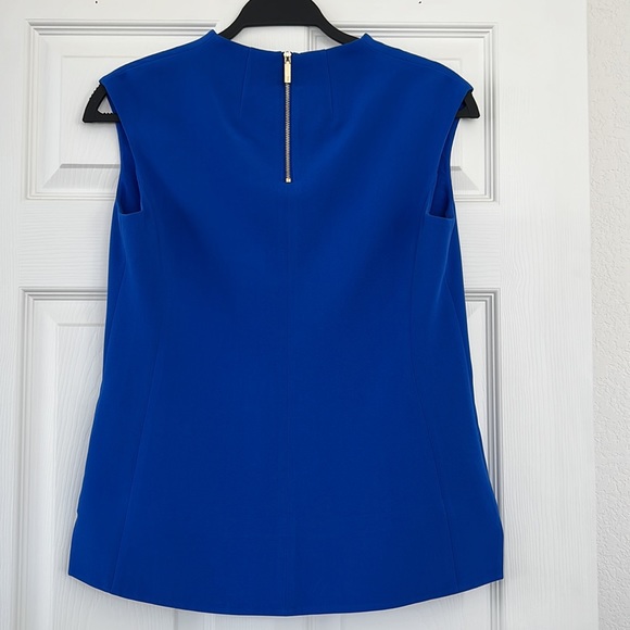 Royal Blue Ted Baker Sleeveless V Neck Blouse - Picture 3 of 3
